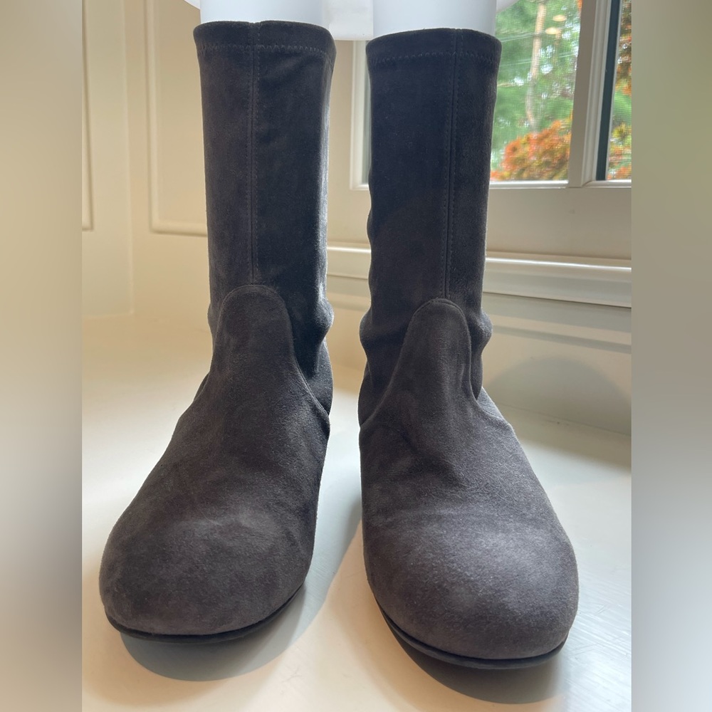 Grey suede Stuart Weitzman ankle boots